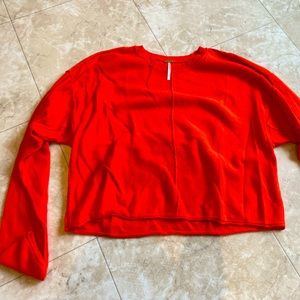 Free People Orange Crewneck Sweater